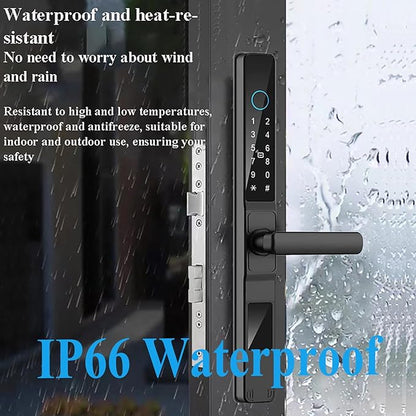 HIFAM Fingerprint Door Lock, TUYA APP Control Smart Lock Electronic Door Lock with Code Passcode Biometric Door Handle, IC Card Key Unlock