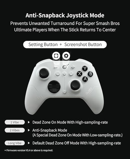 GuliKit ES Fastest Wireless Controller – Hall Anti-Drift&Anti-Snapback Joysticks, Lowest Wireless Latency 3.25ms, Compatible with PC/Switch/Android/Switch 2 Wake-up,30h Battery, Gyro&Turbo for FPS