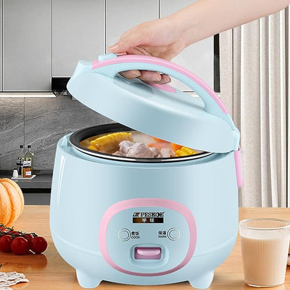 Rice Cooker, Mini Cooker 2.5 Cups Uncooked, 1.6L Portable Non-Stick Small Travel Smart Control Multi-Function with 24 Hour Timer Delay and Keep Warm Function