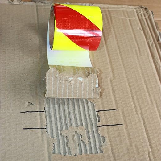 Non Fading Reflective Tape Outdoor Waterproof 4 inch Wide, High Visibility Industrial Marking Tape, Safety Adhesive Stickers (11 feet)