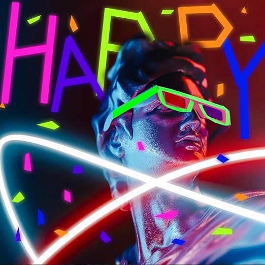 Whaline 6 Colors Neon Gaffer Cloth Tape Fluorescent Rainbow Color UV Blacklight Tape Neon Duct Reflective Tape for UV Party Theatres Staged Dark Areas(1 inch x 16.5 feet)