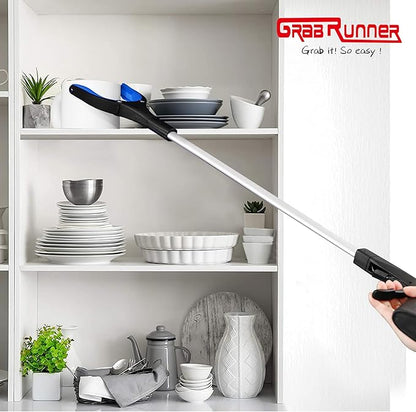 Grabber Reacher Tool - 32” Reacher Grabber Tool with Strong Magnetic and Swivel Head - Heavy Duty Pick Up Stick Grabbers for Seniors, Trash, Surgery Recovery Must Haves Gifts(Blue)