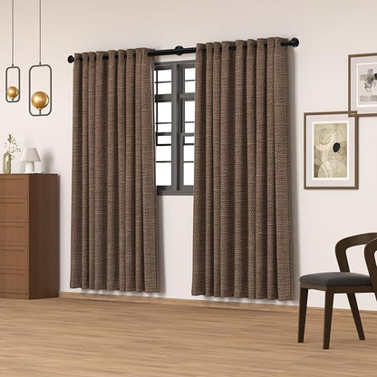 Black Curtain Rods 18 to 120 Inch, Industrial Curtain Rods,Adjustable Length,1 in Diameter Pipe,Wall or Ceiling Mounted,for Bedroom and Living Room(Black 18” to 120”)