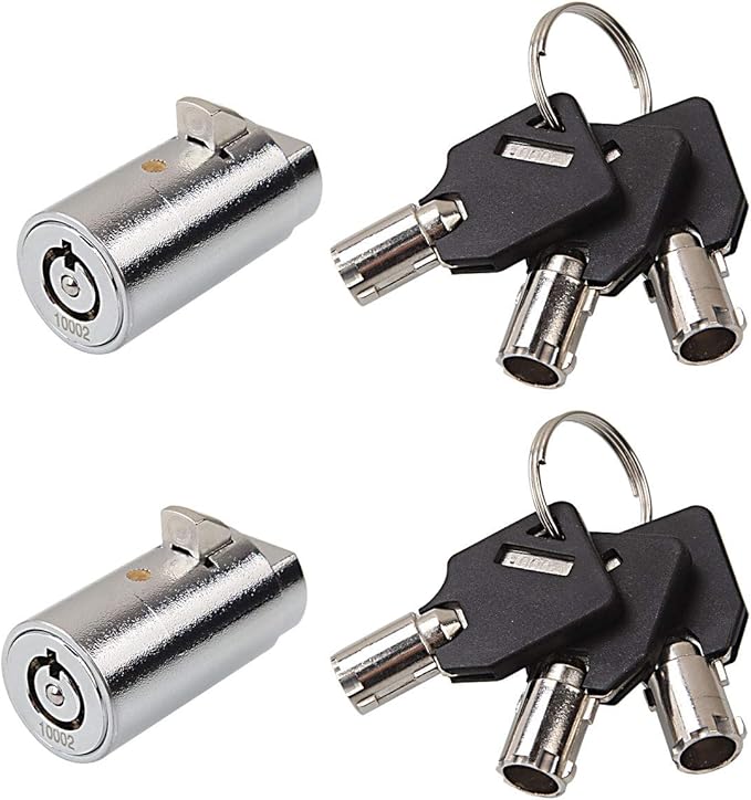 High Security Vending Machine Lock and Key, 2-Pack Soda Machine Lock for Coke Machine, Pepsi Machine, Snack Machine, Candy Machine, Keyed Alike