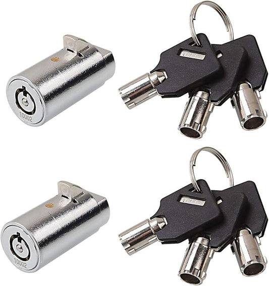 High Security Vending Machine Lock and Key, 2-Pack Soda Machine Lock for Coke Machine, Pepsi Machine, Snack Machine, Candy Machine, Keyed Alike