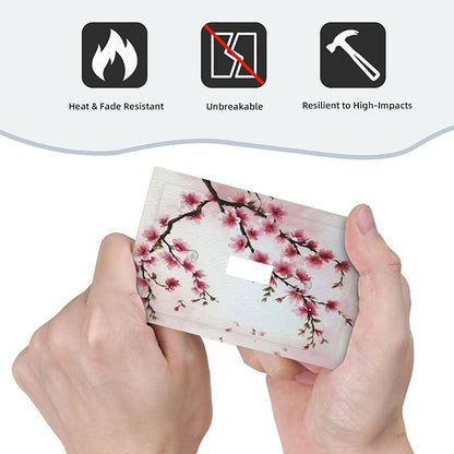 Branch with Pink Flowers Light Switch Covers 1 Gang Single Toggle Wall Plate Decorative Switchcover Electrical Switchplate for Country Living Decor