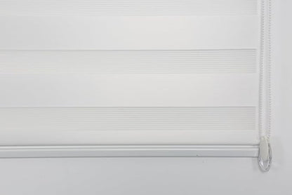 Shadesu Custom Size Zebra Blinds for Windows, 21" W x 72 H, White, Dual Layer Free-Stop Zebra Shades, Light Control for Day and Night, Sheer Blinds for Indoor Windows, Bedroom, Kitchen