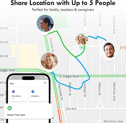 GPS Tracker for Kids hidden 4pack, Security Tag with Pins Works with Find My (iOS only), Lost Mode, Anti-Removal Tracking Device for Children, Elderly, Pets, Backpack, No Monthly fee (Not for Android)