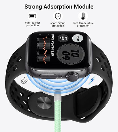 Temdan for Travel Vacation Essentials,3 in 2 USB C Cable for Apple Watch Charger/iPhone 16 Charger/Lightning,Multi Charging Cable Cord,Camping Essentials,Designed for iWatch & iPhone 16-12-4FT Green