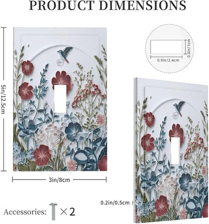Wildflowers Flowers Floral Plants 1 Gang Single Toggle Wall Plate Cover Decorative Light Switch Covers Electrical Faceplate Switch Plates for Bathroom Kitchen Home