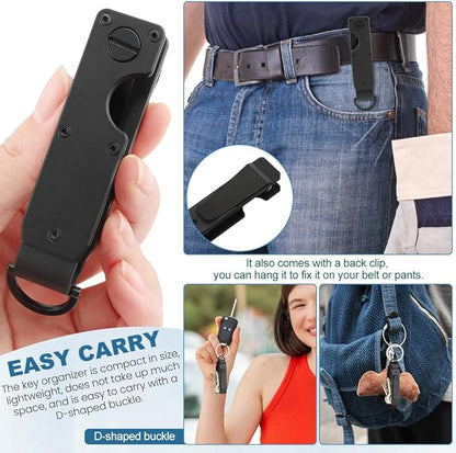 Key Organizer With Key-Handle,Compact Met-allic Key Holder,Met-allic Key-Organizer,Smart Keychain Secures 1-5 Keys