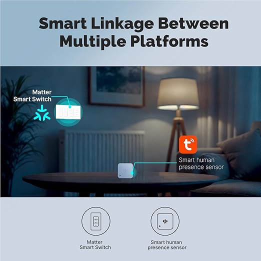Matter WiFi Smart Light Switches, Netural Wire Required, 2.4GHz Single Pole Switch, Compatible with Alexa Assistant, Remote Control, Voice Control, No Hub Required (4 Way)