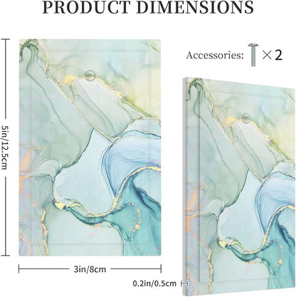Light Switch Cover Plate Teal Gold Marbling Turquoise 1 Gang No Device Blank Electrical Wall Plates Faceplate Decorative Switch Plate for Bathroom living Room Decor
