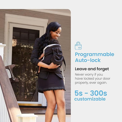 Lockly Secure Pro Smart Lock Wi-Fi, Keyless Entry Digital Keypad Door Lock, 3D Biometric Fingerprint Sensor Front Door with Handle, Voice Control & Auto Lock - Latch Edition