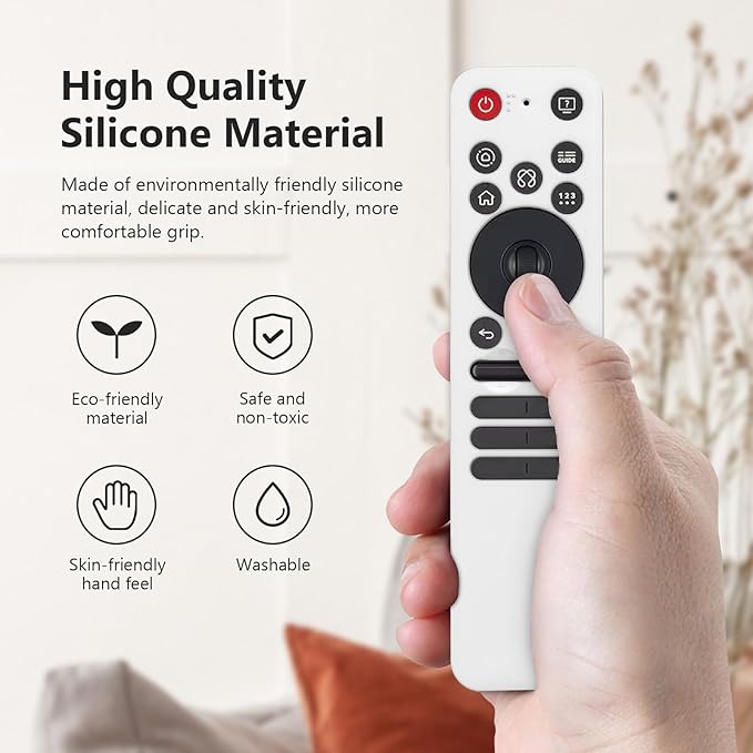 LEFXMOPHY Silicone Remote Cover for LG MR25GA Protective Case Compatible with 2025 LG OLED Smart TV C5 B5 G5 M5 Series Remote - White