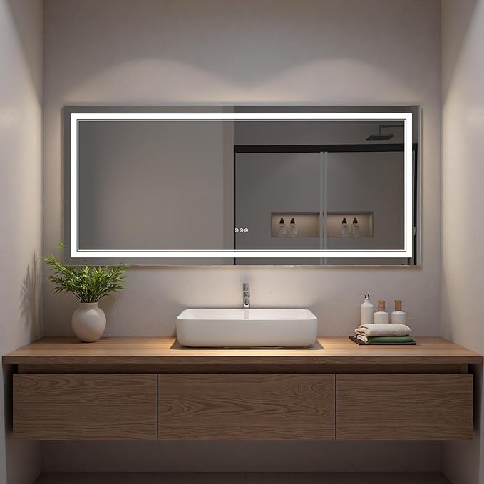 LED Bathroom Mirror with Lights, Wall Mirrors