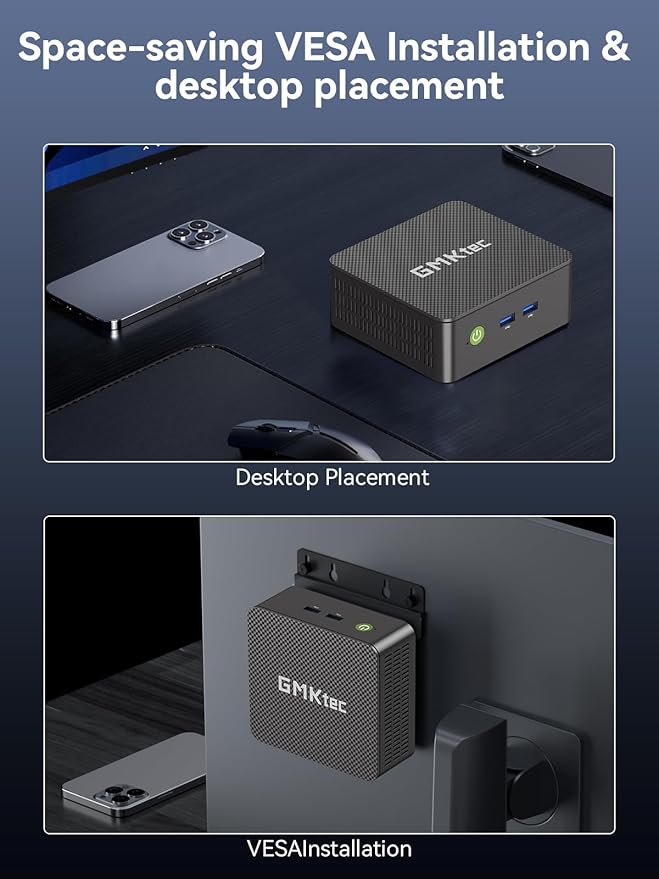 GMKtec Mini PC Computers N95(Turbo 3.4GHz) 16GB DDR4 512GB SSD Desktop Computer 4K Dual HDMI Display/3x USB3.2/WiFi 5 BT5.0/RJ45 Ethernet Nucbox G3S