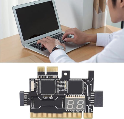 TL611 Pro Mainboard Debug Card, Diagnostic & Analyzer PC Kit, 4 Digit Post Card with LED Indicators for Laptop, PCI E, PC Computer Motherboard Testing