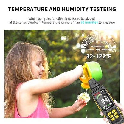 EMF Detector, MESTEK 5 in 1 EMF Meter Radiation Detector, Electric Field, Radio Frequency Field Temperature, Magnetic Field Strength Meter, Rechargeable EMF Reader Home EMF Detection and Ghost Hunting