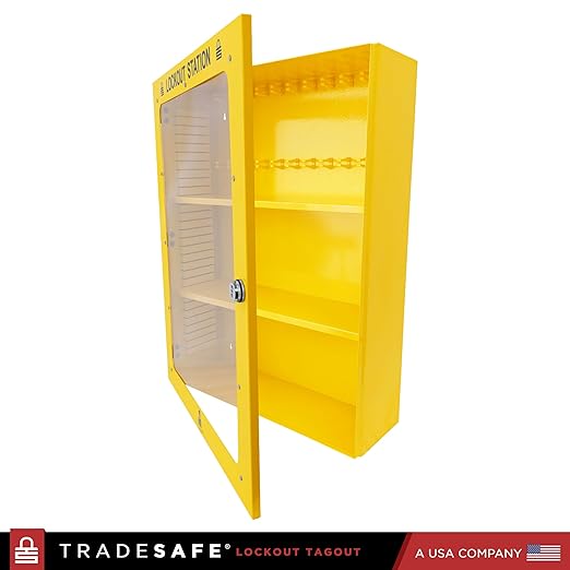 TRADESAFE Lockout Tagout Cabinet, Lock Out Tag Out Station Unfilled - No Loto Devices Included, Wall-Mountable Lockout Tagout Station Cabinet, Loto Box 24 x 8 x 31-1/2 inches