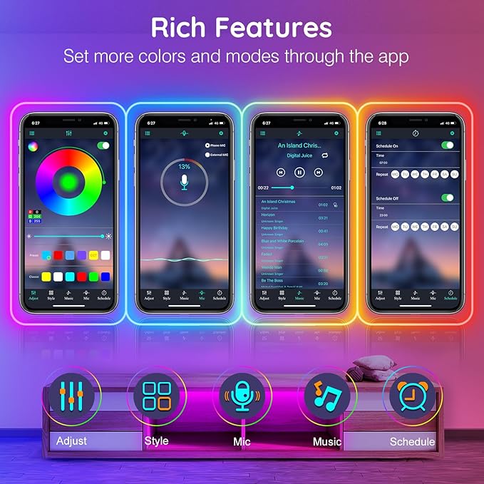 AILBTON 200Ft Neon Rope Lights,Flexible Led Rope Lights Control with App/Remote,Multiple Modes Rope Lights,IP65 Outdoor RGB Led Neon Light,Music Sync Gaming Led Neons Light Strip for Bedroom Decor