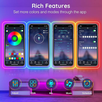 AILBTON 200Ft Neon Rope Lights,Flexible Led Rope Lights Control with App/Remote,Multiple Modes Music Sync Gaming RGB Led Neon Lights for Bedroom Outdoor
