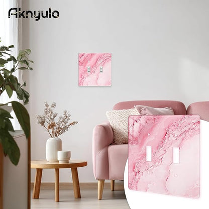 Abstract Pink Marble Design Acrylic Switch Wall Plate Double Gang Toggle Light Switch Covers Decorator Plate Outlet Wall Plates