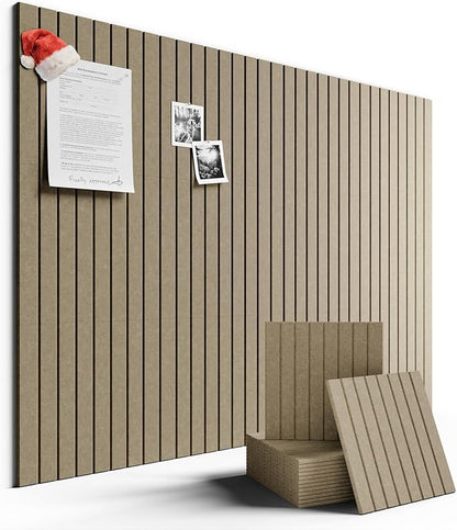 Large Felt Bulletin Board 48" x 36" Cork Board Alternative-12 Pack with 70 Safe Removable Adhesive Tabs, Cork Boards for Walls Cork Board for Home Office Classroom Pin Board-Earth Brown