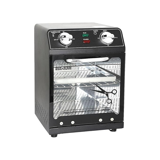 High Temperature Sterilizer, 8L Large Capacity Dry Heat Sterilizer, Max. Temperature 220℃, With Temperature Control & Timer, For Hair Salon Spa Nail Salon, Tool Sterilizer（Black）