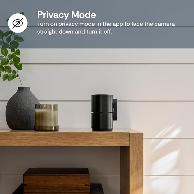 Luna 2K Indoor Cameras for Home Security, 2.4GHz & 5GHz WiFi, 360-Degree Pan-Tilt, Built-in Spotlight, Human Auto Tracking, Siren, Pet/Dog/Baby Camera with Phone app, Black (2025 Upgrade Version)