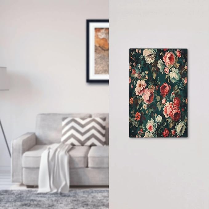 Light Switch Cover Plate Baroque Vintage Peony Flower Floral 1 Gang No Device Blank Electrical Wall Plates Faceplate Decorative Switch Plate for Bedroom Farmhouse Decor