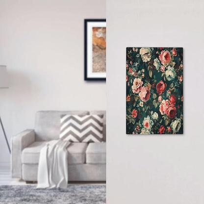 Light Switch Cover Plate Baroque Vintage Peony Flower Floral 1 Gang No Device Blank Electrical Wall Plates Faceplate Decorative Switch Plate for Bedroom Farmhouse Decor