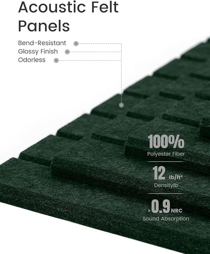 Large Felt Bulletin Board 36"x24" Cork Board Alternative - 6 Pack with 40 Safe Removable Adhesive Tabs, Cork Boards for Walls Cork Board for Home Office Classroom Pin Board- Pine Green