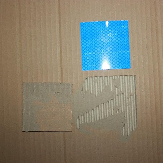 Non Fading Blue Reflective Stickers 2 inch X 2 inch, Outdoor Waterproof High Visibility Warning Safety Adhesive Reflector Tape (100 Pcs)
