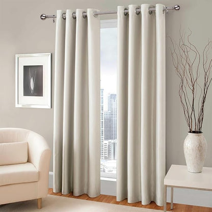 Curtain Rods for Windows 18 to 88 inches, 1 Inch Modern Metal Drapery Rods, Adjustable Heavy Duty Curtain Pole with Round Finials(18"-88"Satin Nickel)