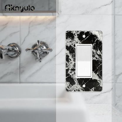 Black White Marble Pattern Acrylic Switch Plates And Outlet Covers Wall Plates Light Switch Cover Plate Acrylic Decorative Outlet Switch Cover Wall Plate Outlet Cover