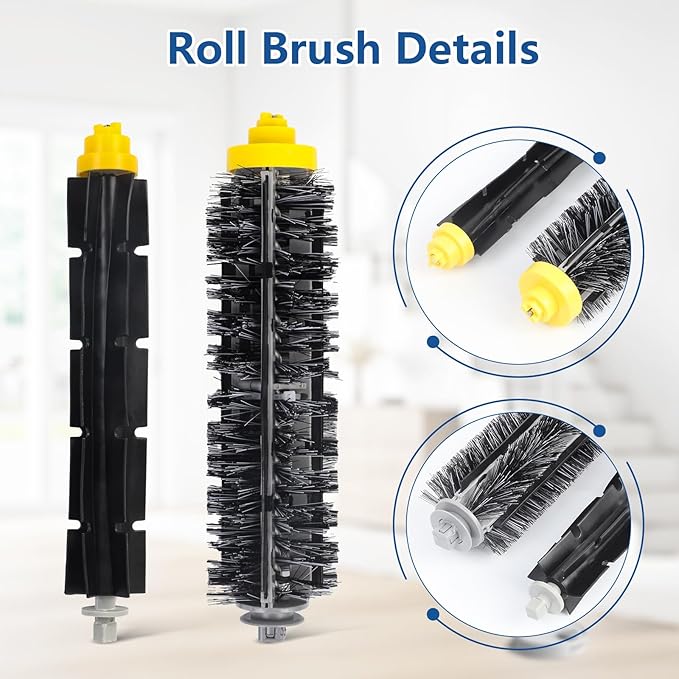 Replacement Parts for iRobot Roomba 600 Series 694 692 675 690 671 677 680 660 665 651 650 614 & 500 Series 595 585 564,1 Bristle and Flexible Beater Brush, 3 Filters, 8 Side Brushes