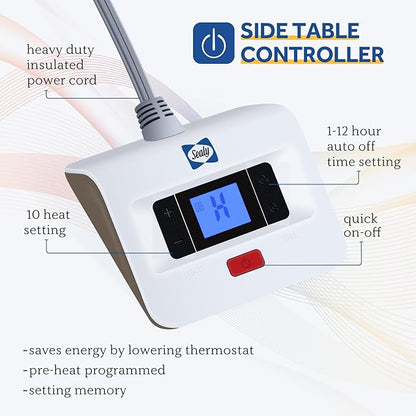 Sealy Electric Blanket Full Size, Soft Sherpa Heated Blanket Single Control with 10 Heating Levels & 1 to 12 Hours Auto-Off Settings Over-Heated Protection 80"x84" Machine Washable, Dark Grey