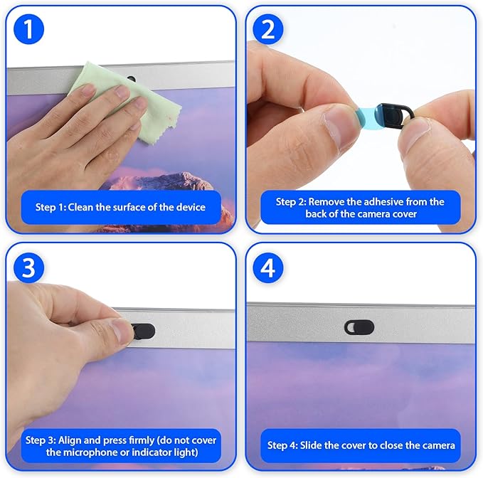 50 Pcs Camera Cover Slide, Ultra-Thin Privacy Protector for Laptop, Phone, Computer - Universal Webcam Protector & Laptop Sticker Covers, Camera Blocker and Lens Cover