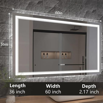 LED Bathroom Mirror with Lights, Wall Mirrors
