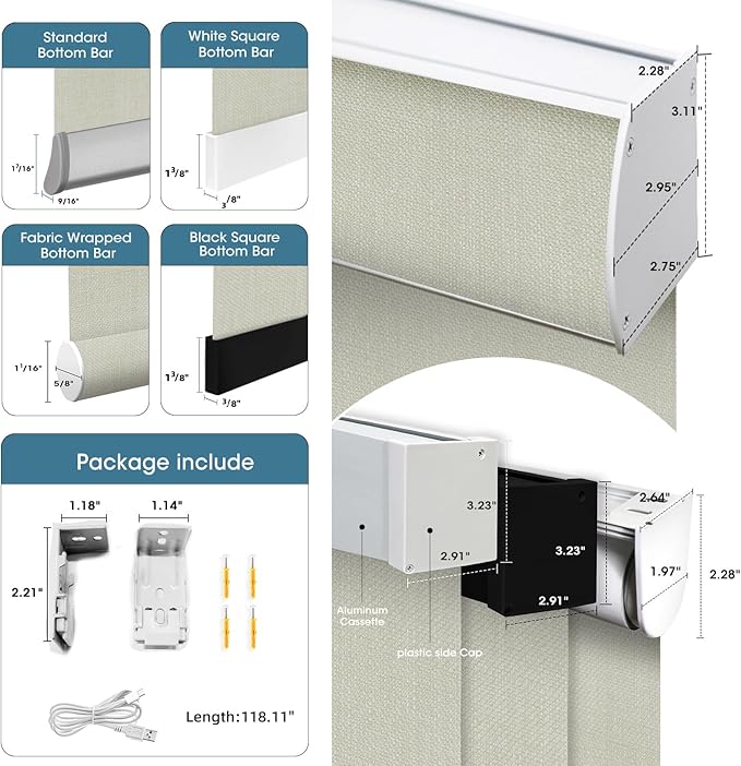 SmartWings Motorized 100% Blackout Shades Blinds, Custom Size, Cordless Window Shades with Rechargeable Battery, Work with Matter/Apple HomeKit, Alexa, Thread/Zigbee, Remote Optional, Vigor Cream