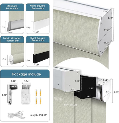 SmartWings Motorized 100% Blackout Shades Blinds, Custom Size, Cordless Window Shades with Rechargeable Battery, Work with Matter/Apple HomeKit, Alexa, Thread/Zigbee, Remote Optional, Vigor Cream