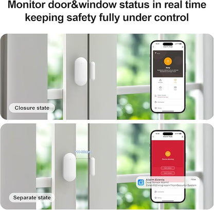 Security Systems for House,Door/Window Alarm System for Phone App & Remote Control,WiFi+GSM/4G with Instant App Alerts DIY Kit Smart Life Tuya APP Compatible with Alexa NO Monthly Fees