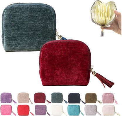 Stuffdatas Travel Jewelry Case, Stuffdatas Bags, Small Jewelry Travel Pouch Mini, Travel Jewelry Organizer Pouch Velvet, with 5 Compartments (2PCS-F)