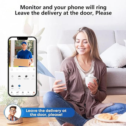 Video Doorbell with 7-inch LCD Monitor, Call Button Tuya WiFi Intercom Kit Smart Video Door Phone System 1080P 4-Wired Doorbell Camera Full Touch Monitors for Villa Home (Silvery)