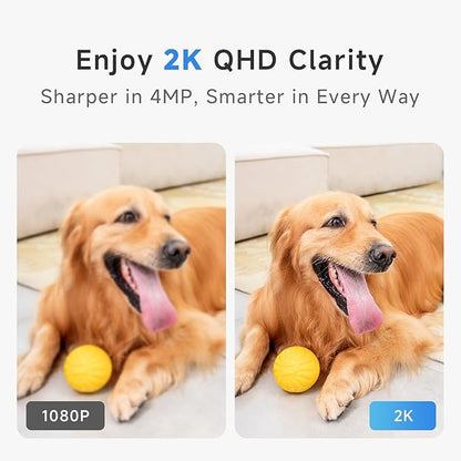 Noorio 2K Indoor Security Camera, Pet Camera with Speaker Pan&Tilt, One Click Call Baby Monitor Night Vision