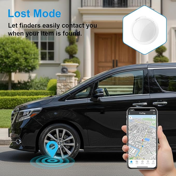 2 Pack GPS Tracker for Car Work with Find My (iOS Only) No Subscription Real Time Smart Vehicle Tracker Tags Global Mini Hidden Locator Tracking Devices with Magnetic Case No Monthly Fee for Bike Pets