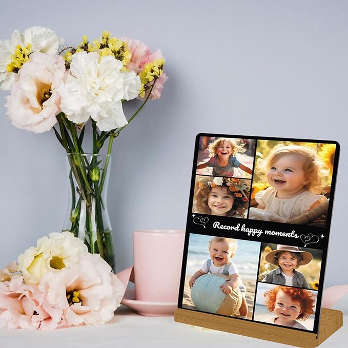 Custom Metal Photo Prints, Personalized Picture Frame with Your Photos, Customized Photo Gifts for Lovers, Couples, Family and Home Decor