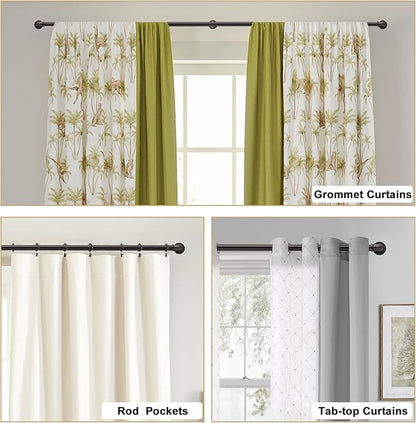 Bronze Curtain Rods 18 to 45 Inch, Industrial Curtain Rods,Adjustable Length,1 in Diameter Pipe,Wall or Ceiling Mounted,for Bedroom and Living Room(Antique Red Bronze 18” to 45”)