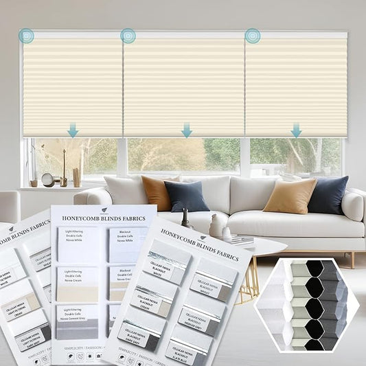 SmartWings Cellular Fabric Samples, Blackout & Light Filtering Fabric, Used in Nowa Cellular Shades, Multi-Color